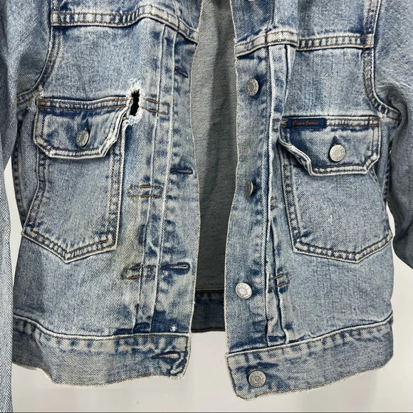 Vintage 1990s Guess Jeans jean jacket small faded wash made USA - Picture 3 of 7